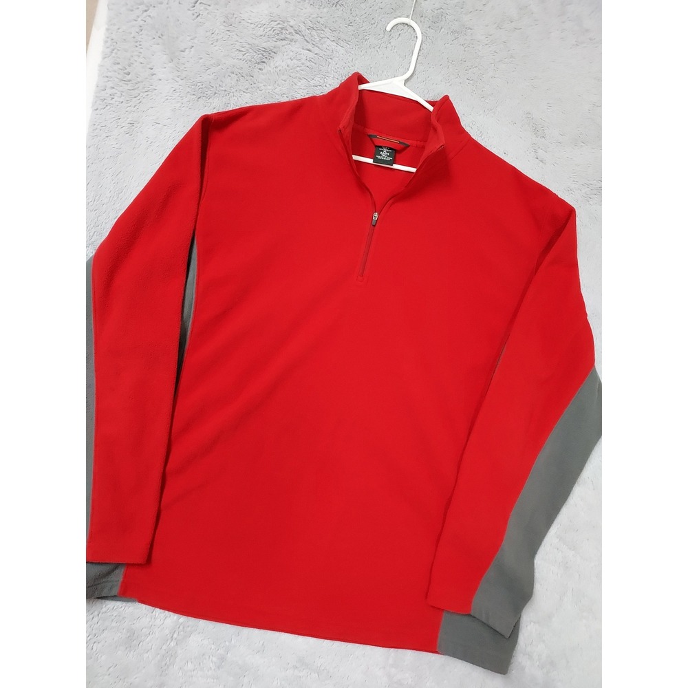 LL Bean Pullover Mens XL Tall Fleece Quarter Zip Gray Outdoor Hiking Casual XLT